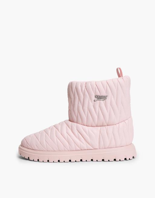 Tommy Jeans Warm lined quilted snow boots in sugar pink, 7 of 7
