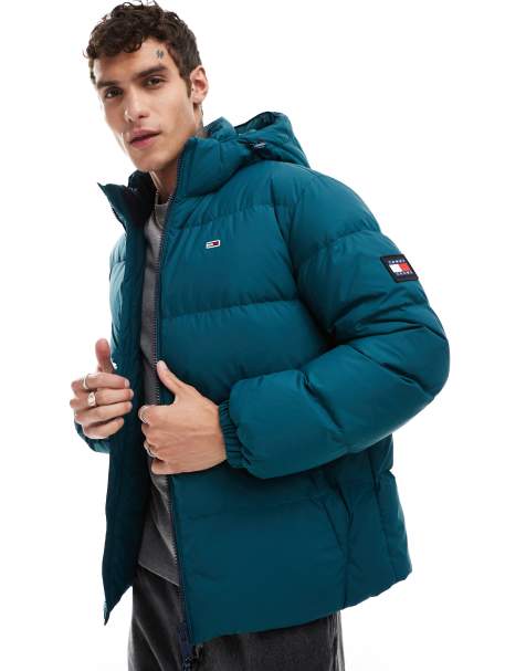 Tommy Jeans – Wasserabweisende Daunenjacke in Grünblau - view 1