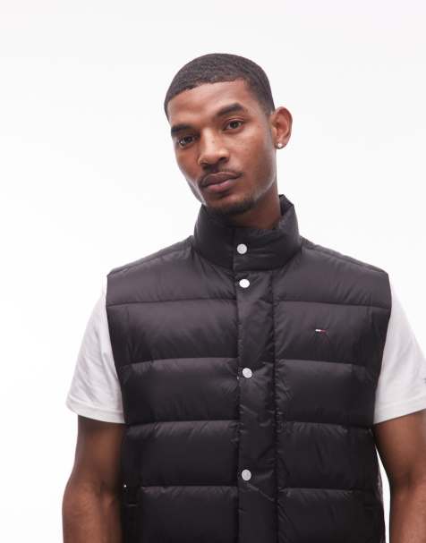Tommy Jeans Water repellent padded down slim gilet in black - view 1