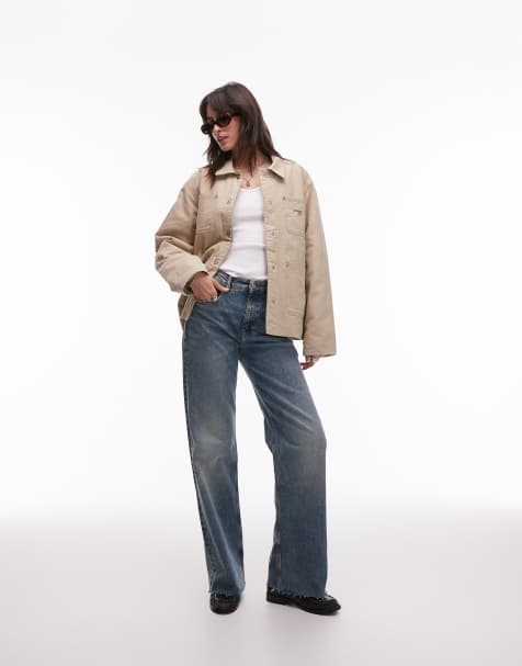 Tommy Jeans – Wattierte Chore-Jacke in Schwarz mit kastigem Schnitt und Tommy-Aufnäher - view 1