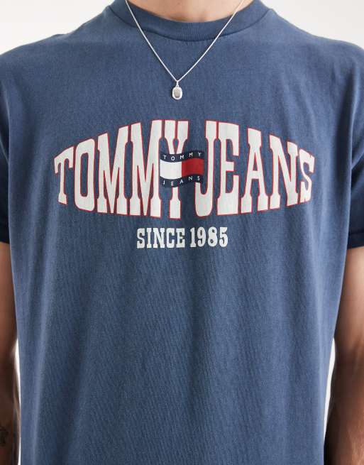 Tommy Jeans waving flag t-shirt in washed navy, 5 of 5