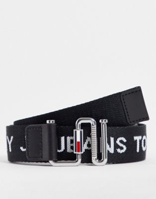 Tommy Jeans webbing belt in black