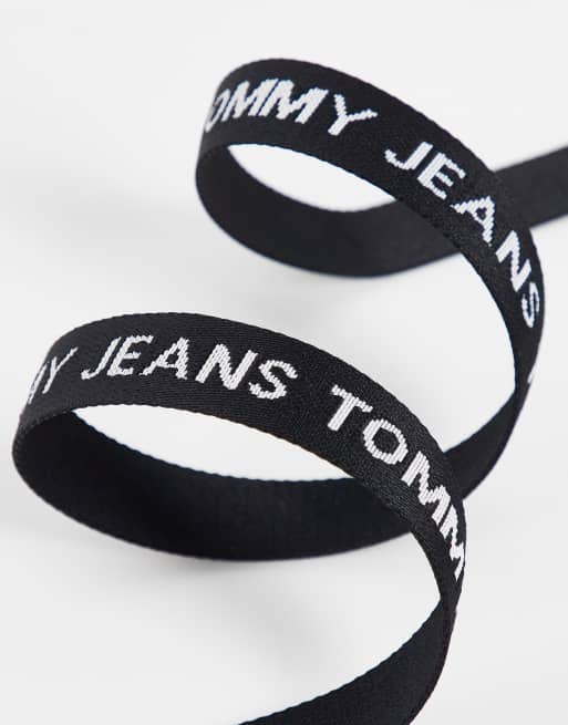 Tommy jeans webbing store belt black