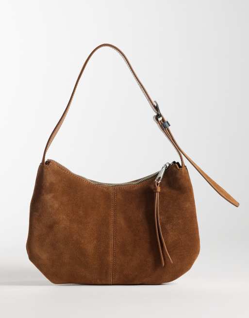 Tommy Jeans – Weiche Wildleder-Schultertasche in Braun, 4 von 4