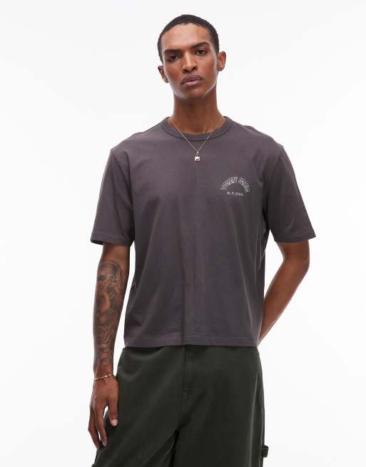 Tommy Jeans western back print boxy oversized T-shirt in washed black, 3 of 5