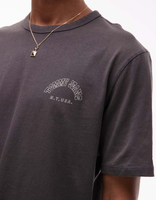 Tommy Jeans western back print boxy oversized T-shirt in washed black, 5 of 5