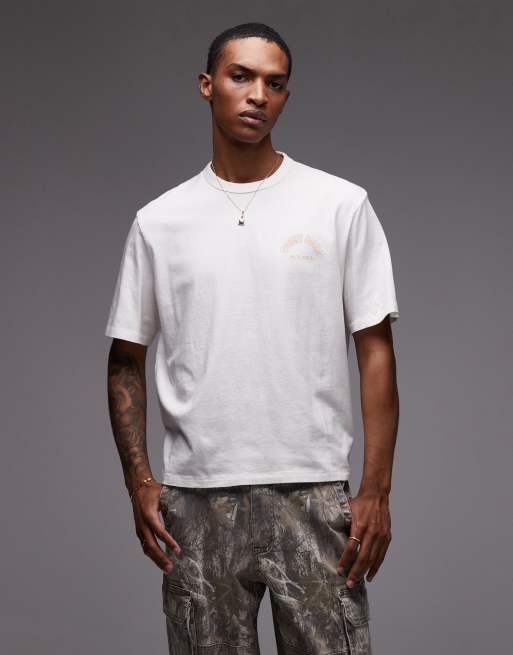 Tommy Jeans western back print boxy t-shirt in white and orange, 3 of 5