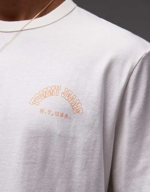 Tommy Jeans western back print boxy t-shirt in white and orange, 5 of 5