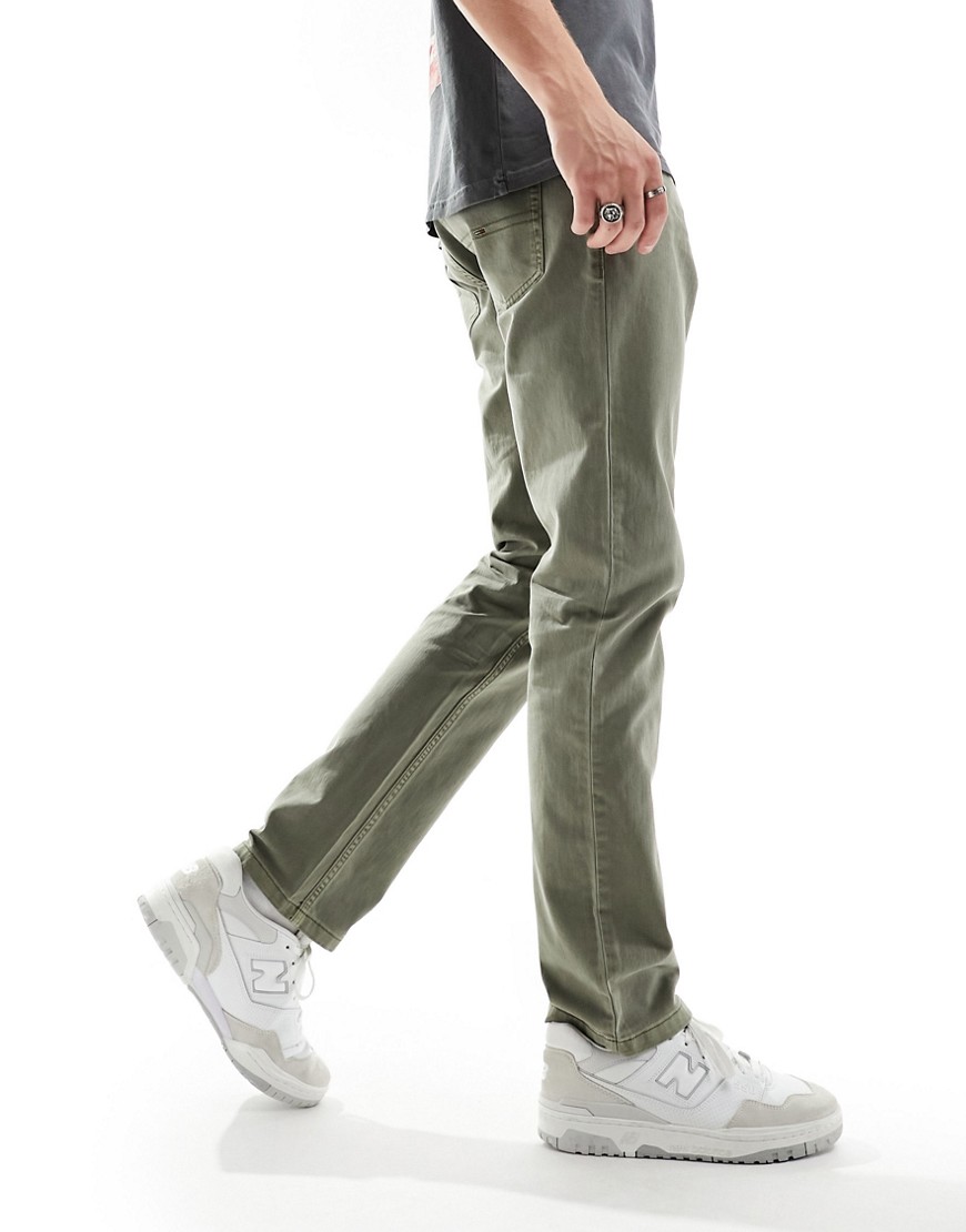 Tommy Jeans Wide Leg Trousers in Olive Green