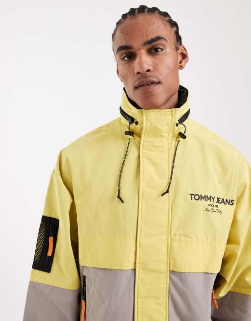 Tommy Jeans - Windjack met kleurvlakken in stone en geel, 5 van 5