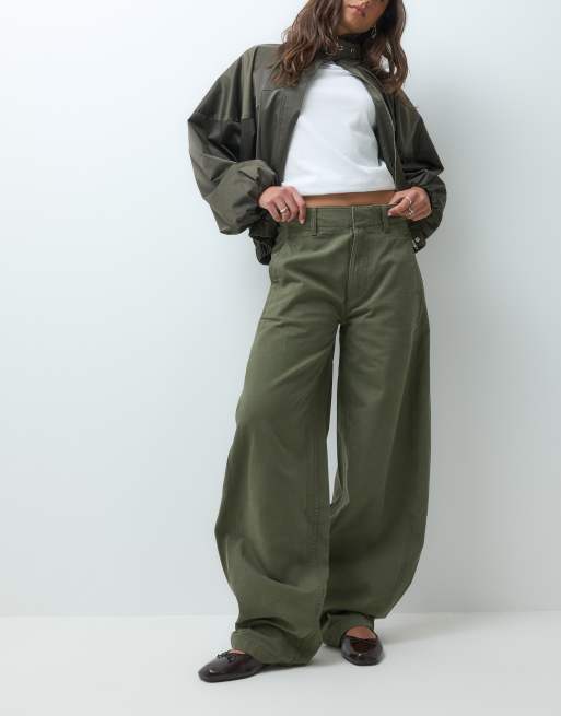 Tommy Jeans Workwear-Barrel-Leg-Hose in Dunkelgrün, 3 von 5