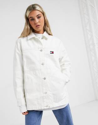 Tommy Jeans workwear jacket in white | ASOS