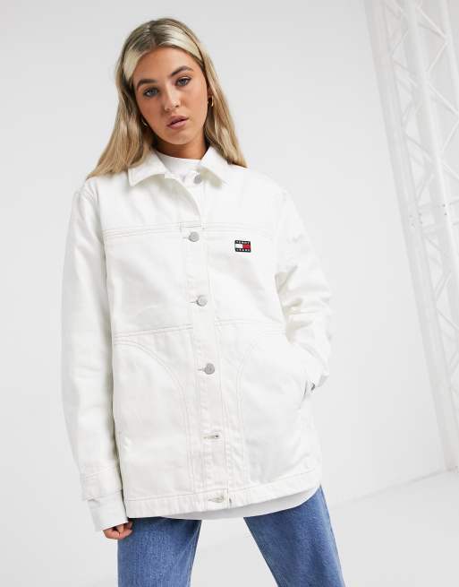 Tommy Jeans workwear jacket in white