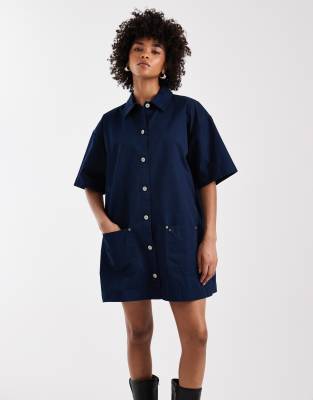 Tommy Jeans - Workwear - Overall-Minikleid in Marineblau