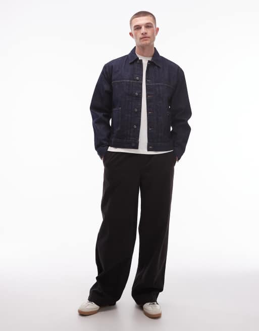 Tommy Jeans - Workwear - Selvedge denim jack in donkere indigo wassing, 2 van 5