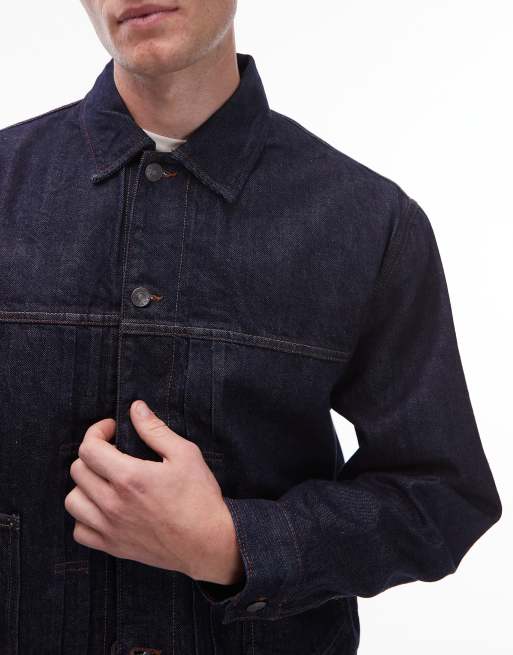 Tommy Jeans - Workwear - Selvedge denim jack in donkere indigo wassing, 5 van 5