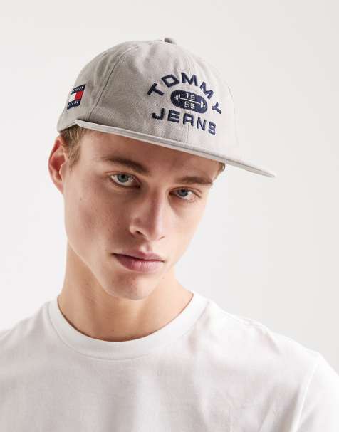 Tommy Jeans world gym logo cap in cream - view 1