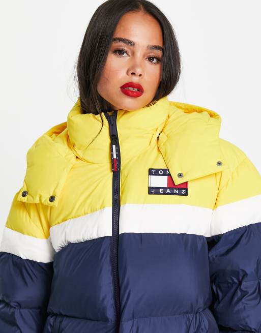 Tommy hilfiger yellow outlet down jacket