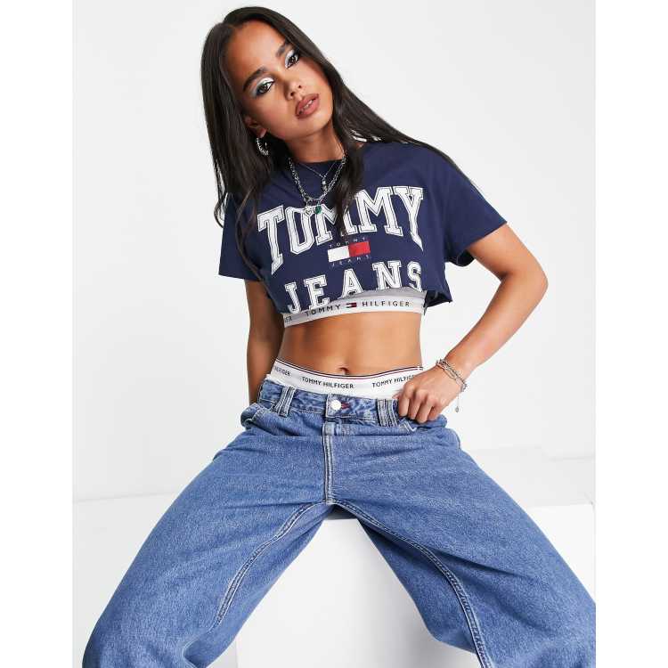 Tommy jeans store cropped shirt