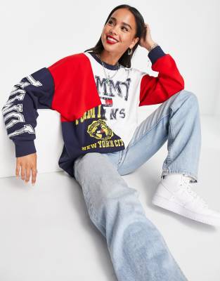 Tommy jeans 90s capsule cheap colourblock sweatshirt