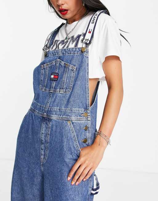 Tommy Jeans x ASOS – Niebieskie obszerne ogrodniczki, 3 z 4