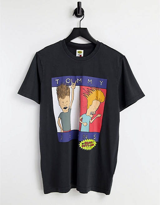 Tommy Jeans x Beavis unisex t-shirt in black