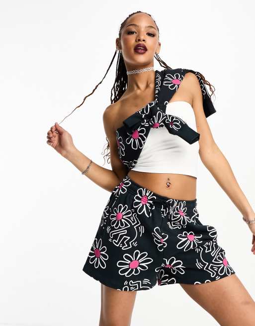 Tommy Jeans x Keith Haring co-ord dancing flowers shorts in multi