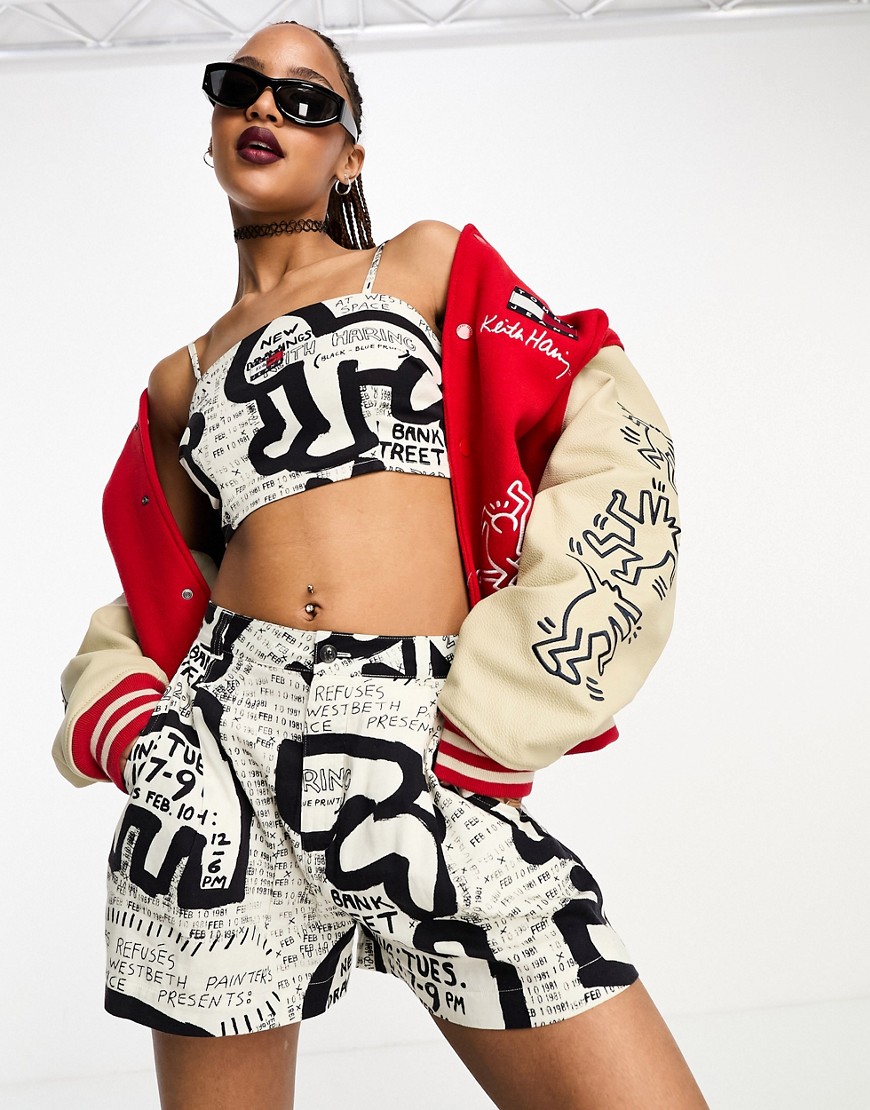 Tommy Jeans x Keith Haring co-ord exhibit poster shorts in multi