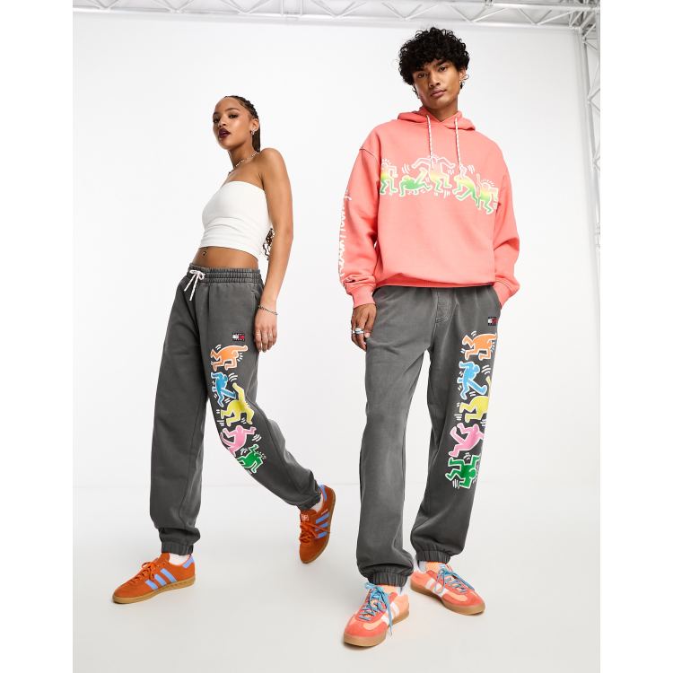 Tommy Jeans x Keith Haring unisex graphic print joggers in grey