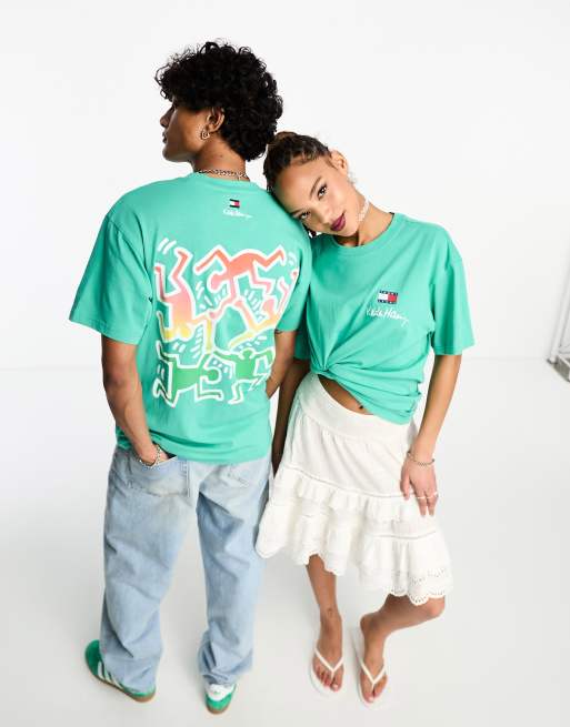 Tommy Jeans x Keith Haring unisex graphic print t-shirt in green