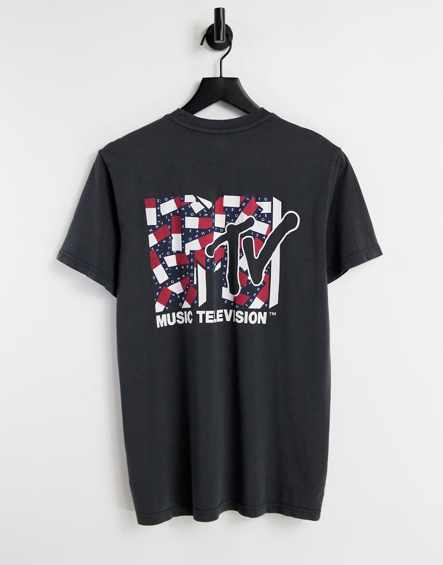 Tommy Jeans X MTV unisex back print t-shirt in black