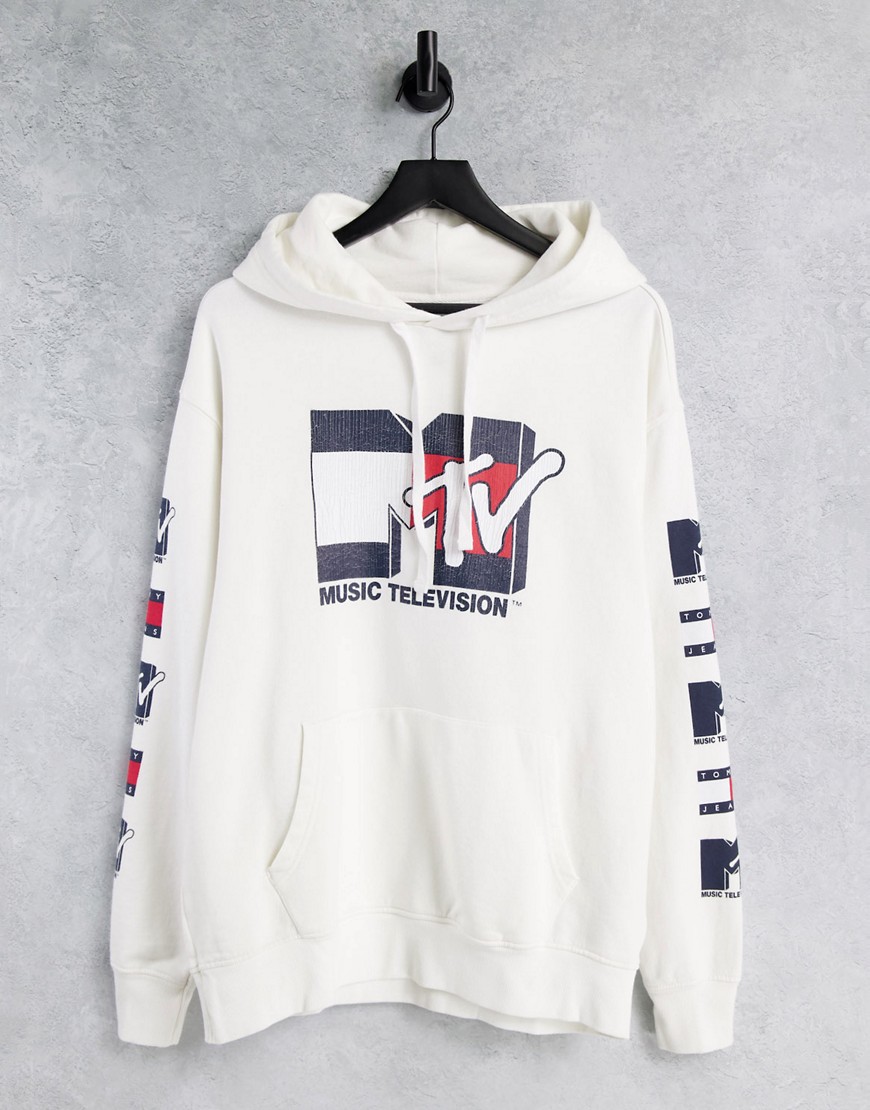 Tommy Jeans X MTV unisex hoodie in white