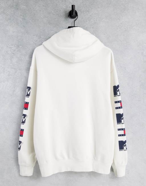 Tommy Jeans X MTV unisex hoodie in white | ASOS