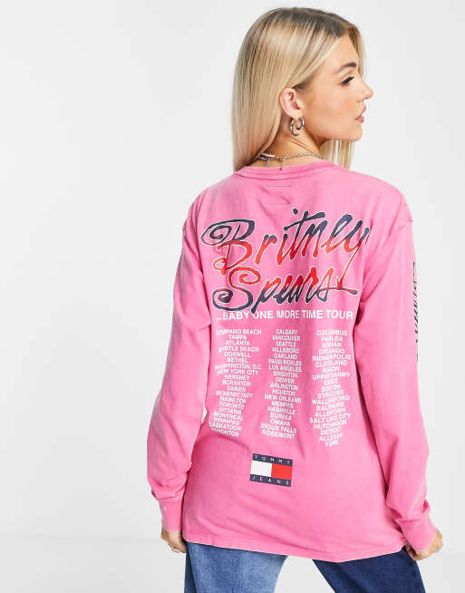 Tommy Jeans x Music Edition Britney Spears oversized long-sleeved T-shirt in pink , 2 of 4