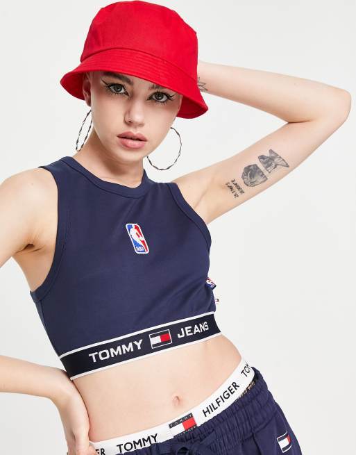 Tommy Jeans x NBA - Marineblå cropped tanktop