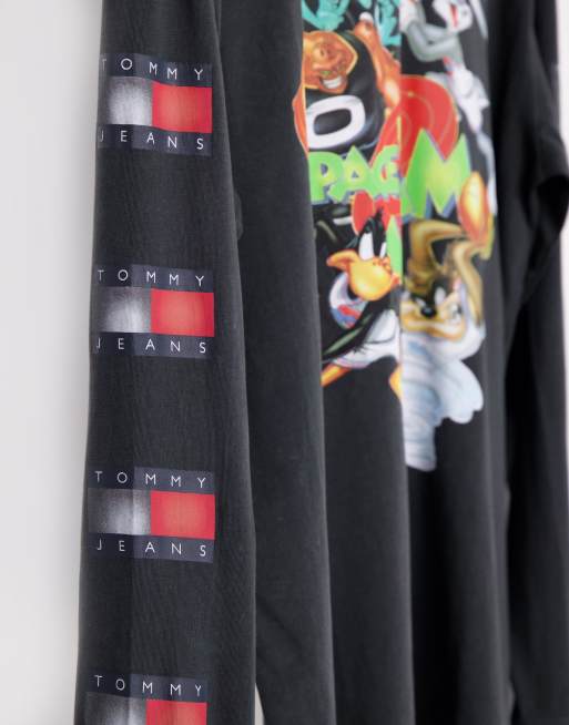 Tommy Jeans x Space Jam unisex long sleeve top in black, 4 of 4