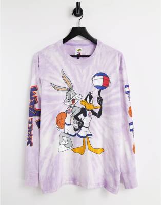 Tommy Jeans X Space Jam unisex tie dye long sleeve top in purple