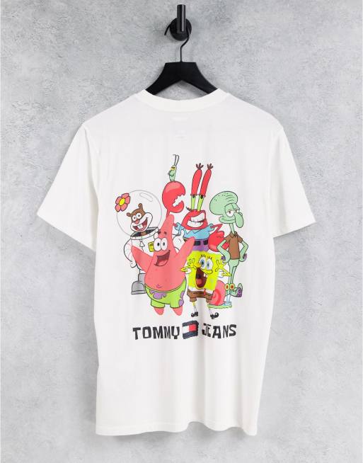 Tommy Jeans X Spongebob - Uniseks T-shirt met print op de achterkant in wit
