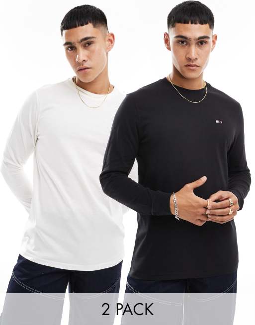 Tommy Jeans – Zestaw 2 T-shirtów o dopasowanym kroju z logo w kolorach czarnym i białym