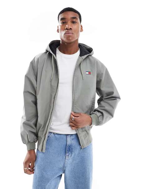  Tommy jeans zip up jacket in washed grey - view 1
