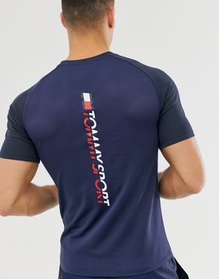 Tommy Sports back logo mesh t-shirt in 