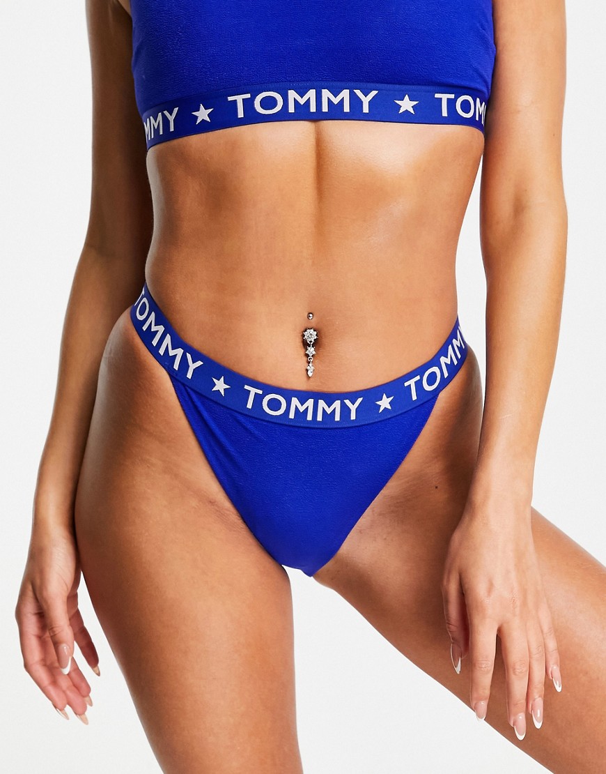 Tommy Star cheeky bikini bottom in blue