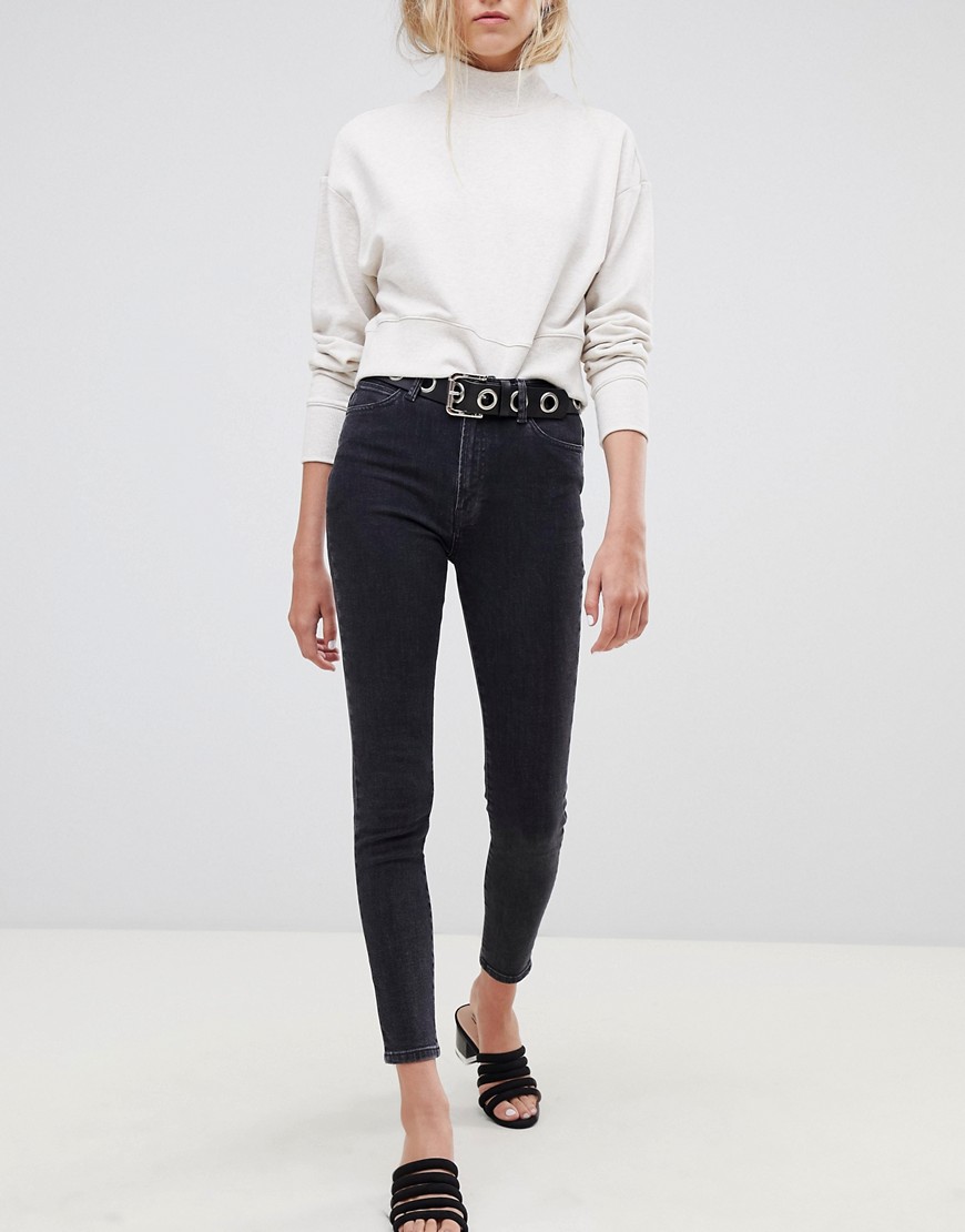 Tomorrow highwaisted cropped skinny jean with organic blend cotton-Black