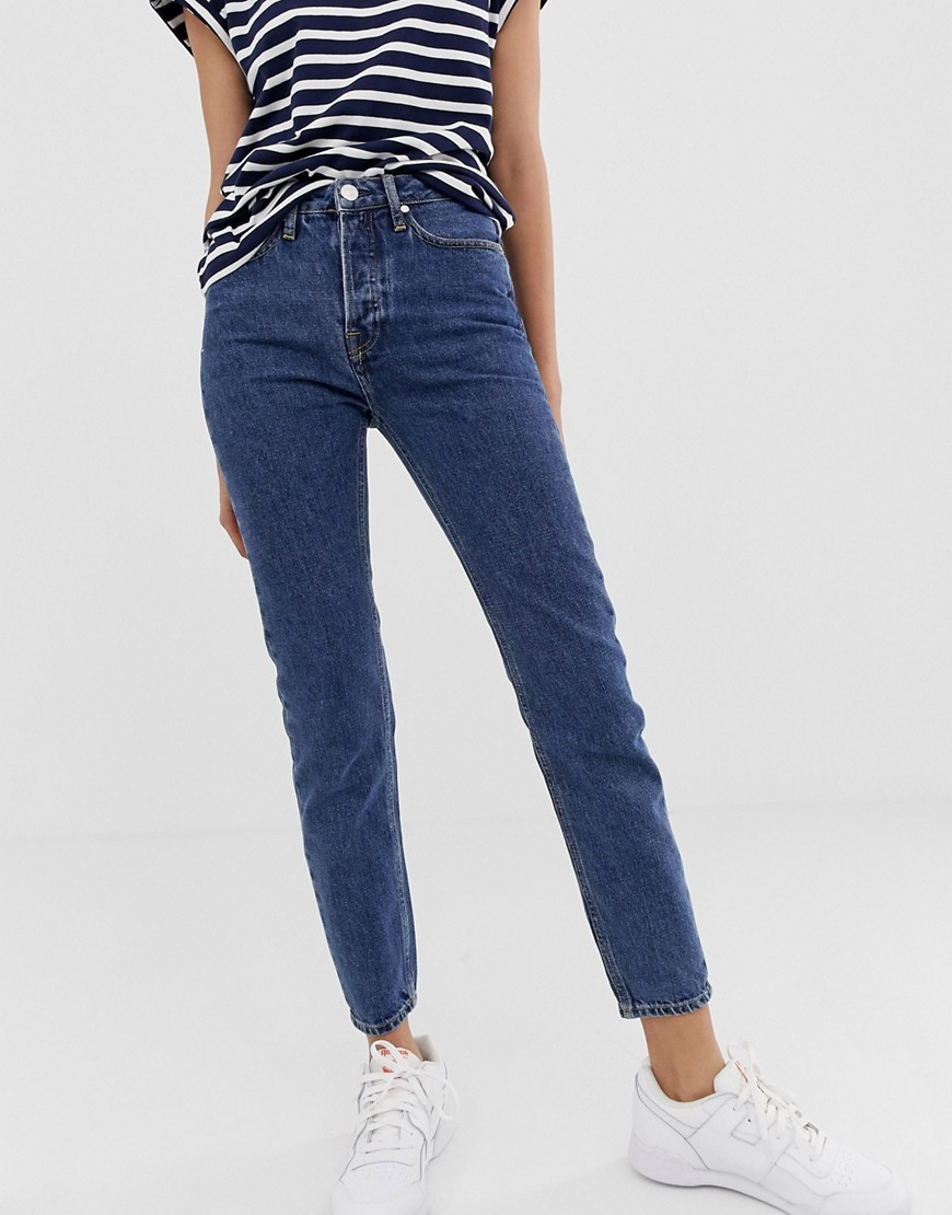Tomorrow - Mom jeans met hoge taille van biologisch katoen-Blauw