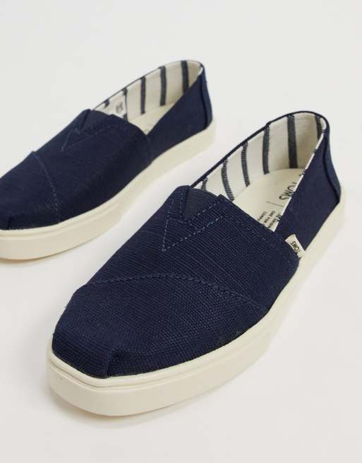 Toms – Alparagata – Marineblaue Stoffslipper mit Cupsohle 
