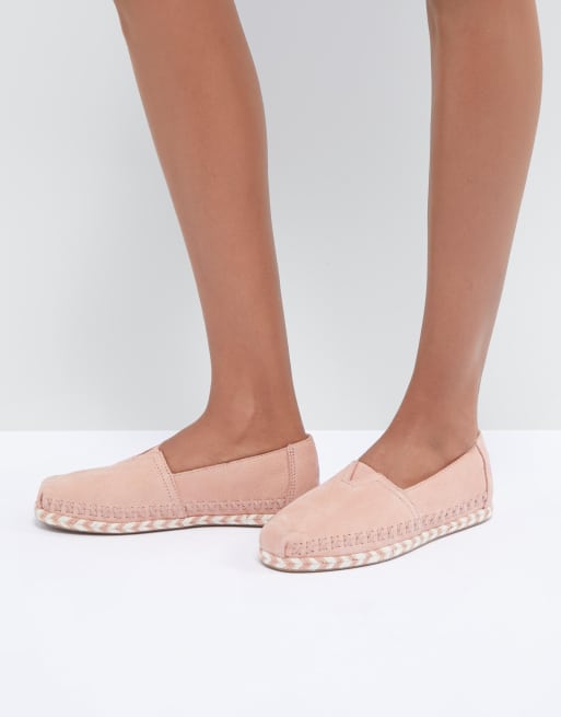 toms blush suede flats