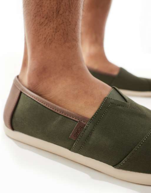 Toms Alpargata classic shoe in dark green | ASOS display picture 3