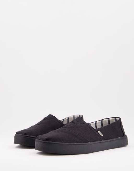 Toms alpargata cupsole plimsolls in black | ASOS