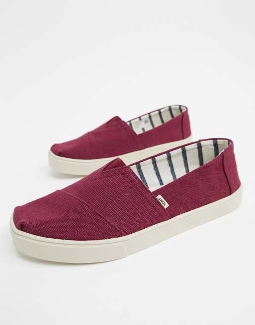Toms alpargata espadrille in burgundy | ASOS