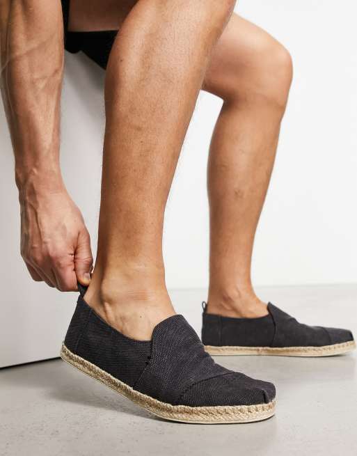 TOMS - Alpargata - Espadrilles déstructurées en corde - Noir